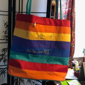 Bright beach/shoulder bag. Huge, solid, stands up